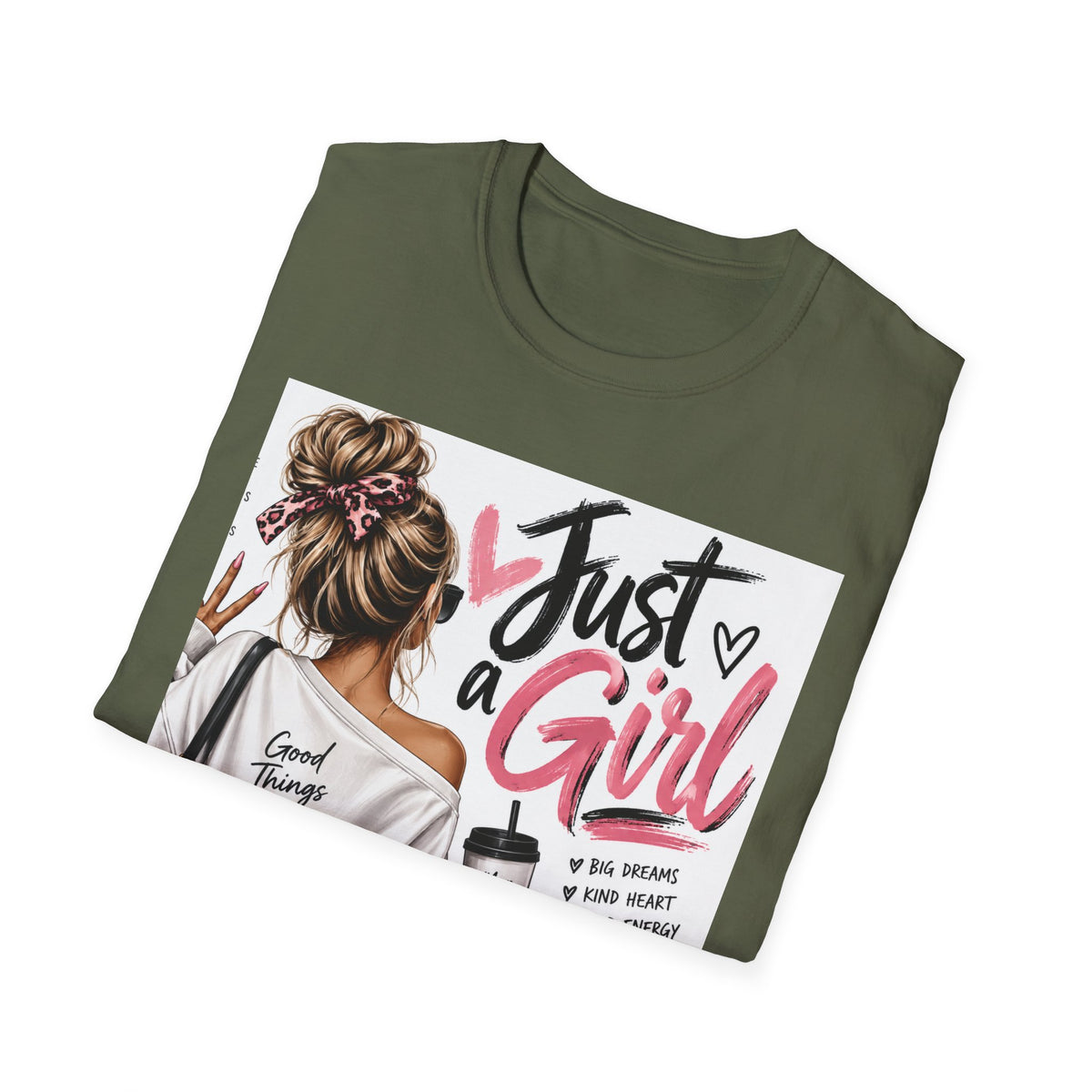 Just a Girl Graphic Tee — Casual Feminine Statement T-Shirt