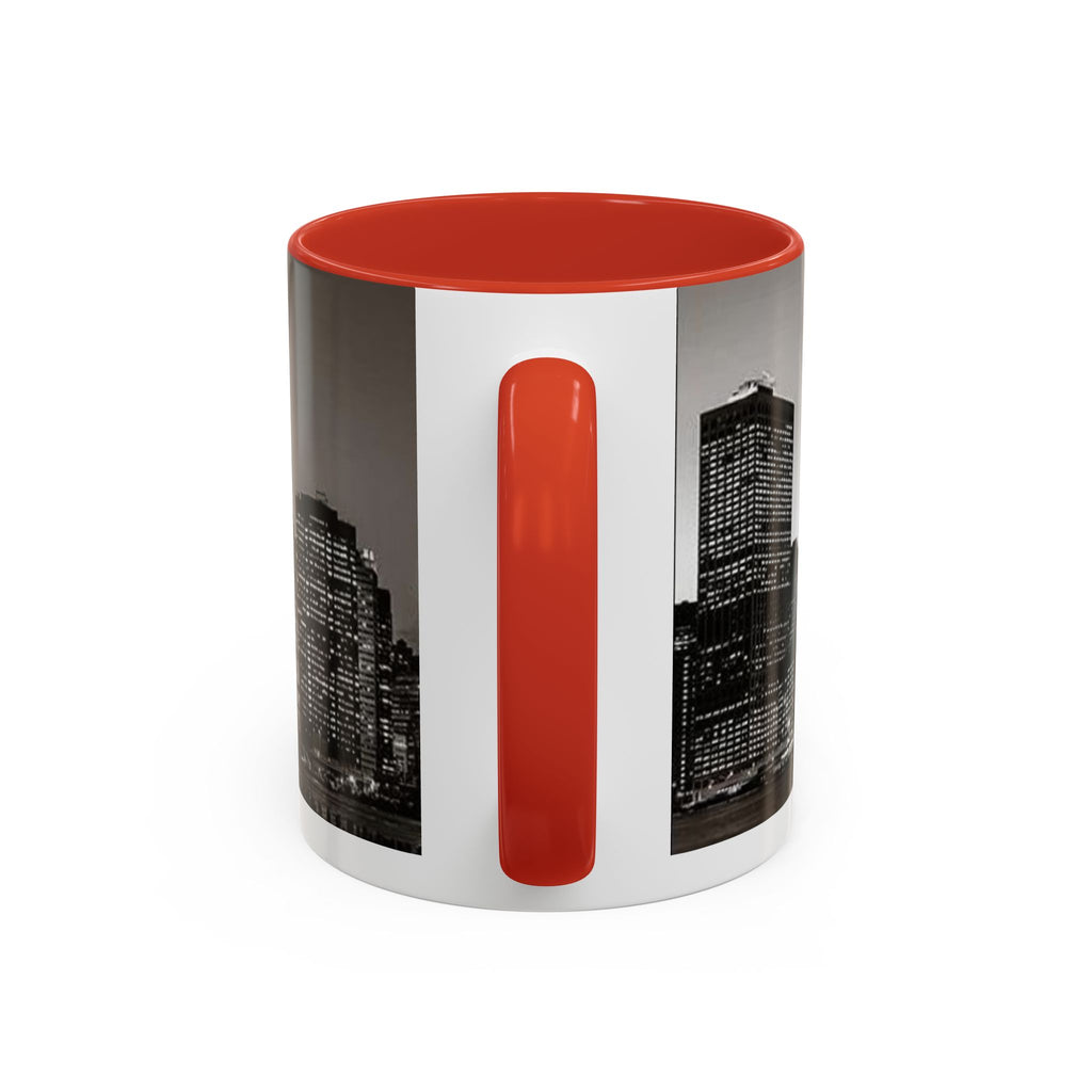 New York City Skyline Accent Coffee Mug — Black & White Cityscape, 11/15oz