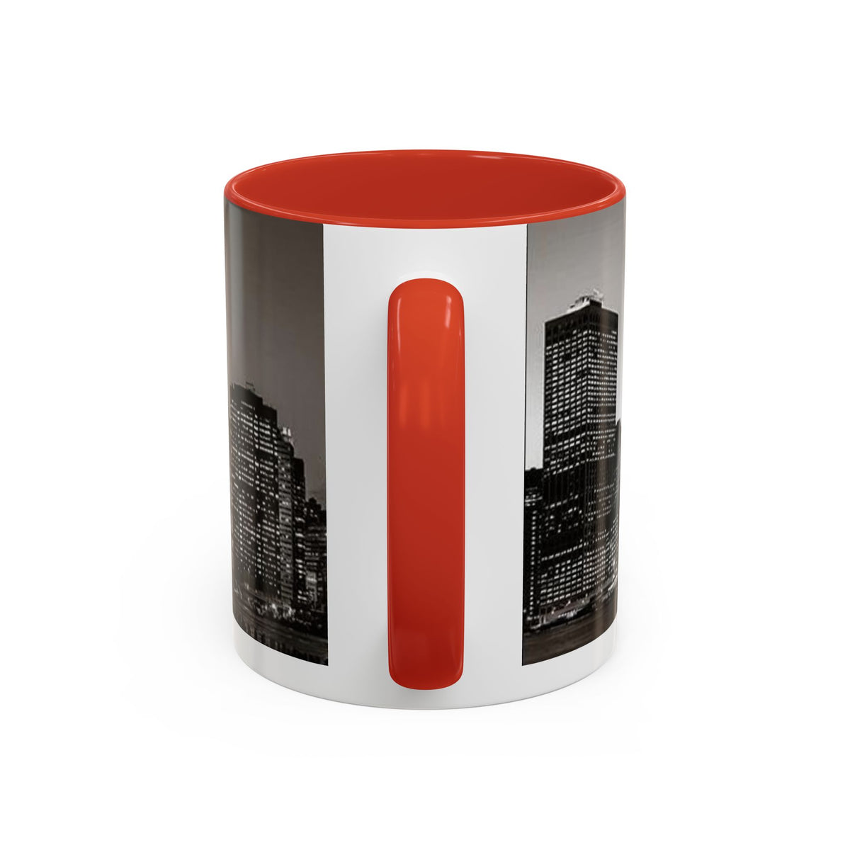 New York City Skyline Accent Coffee Mug — Black & White Cityscape, 11/15oz