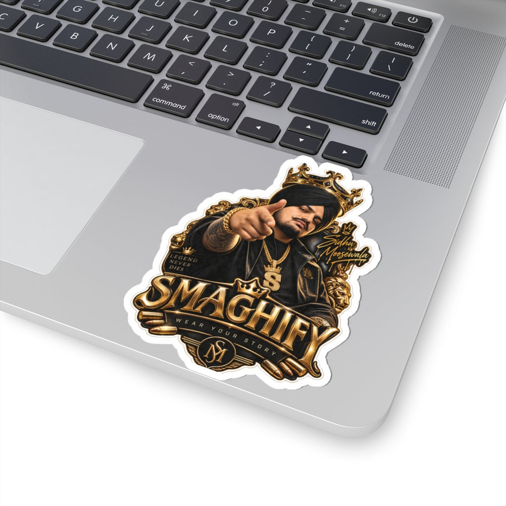 Smaghify Gold Crown Sticker — Hip Hop Punjabi Artist Kiss-Cut Sticker