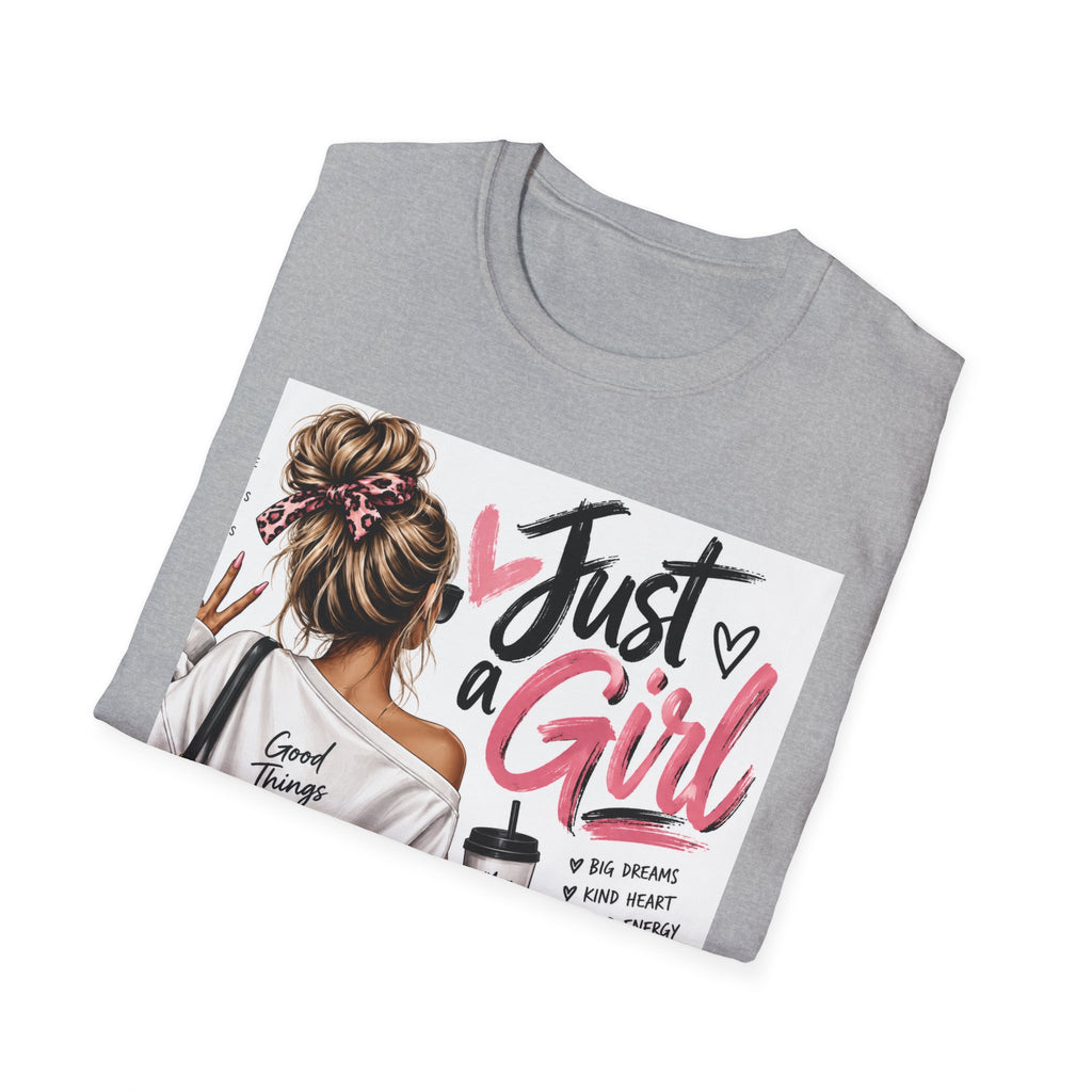 Just a Girl Graphic Tee — Casual Feminine Statement T-Shirt