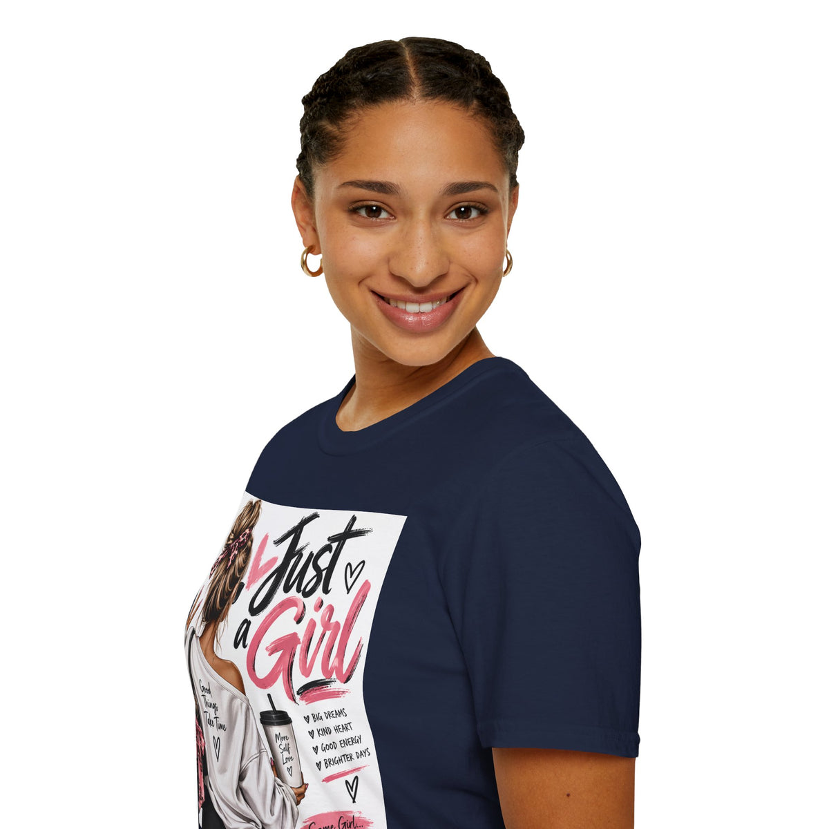 Just a Girl Graphic Tee — Casual Feminine Statement T-Shirt