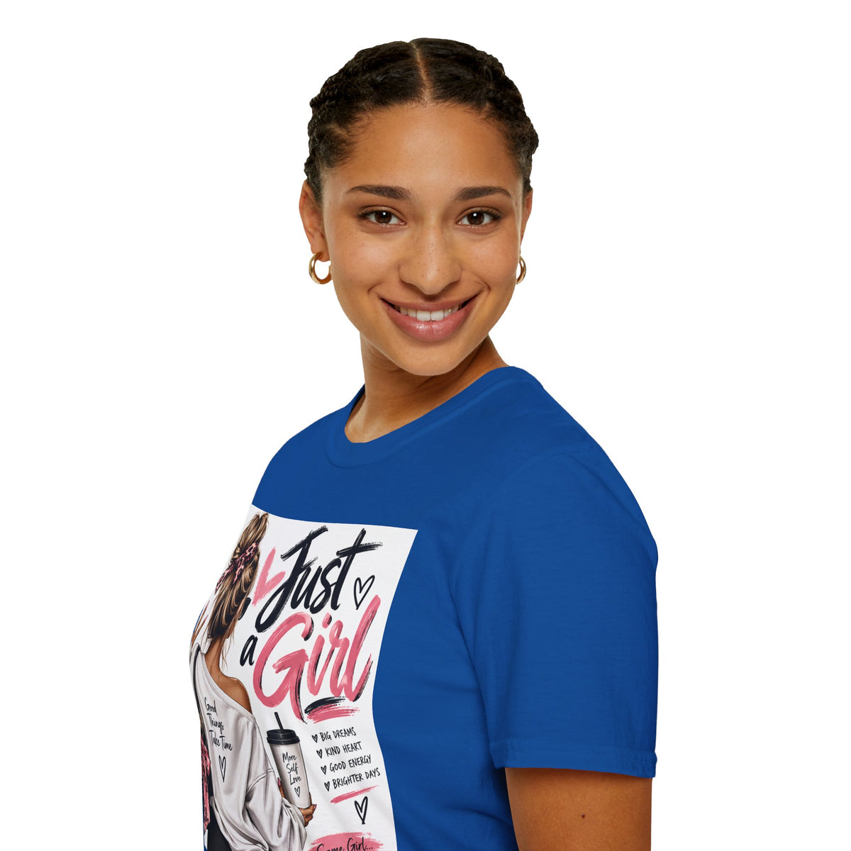 Just a Girl Graphic Tee — Casual Feminine Statement T-Shirt