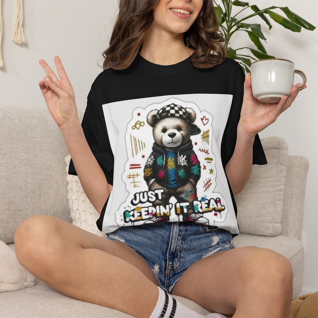 Bear Graphic T-Shirt — 'Just Keepin' It Real' Streetwear Tee