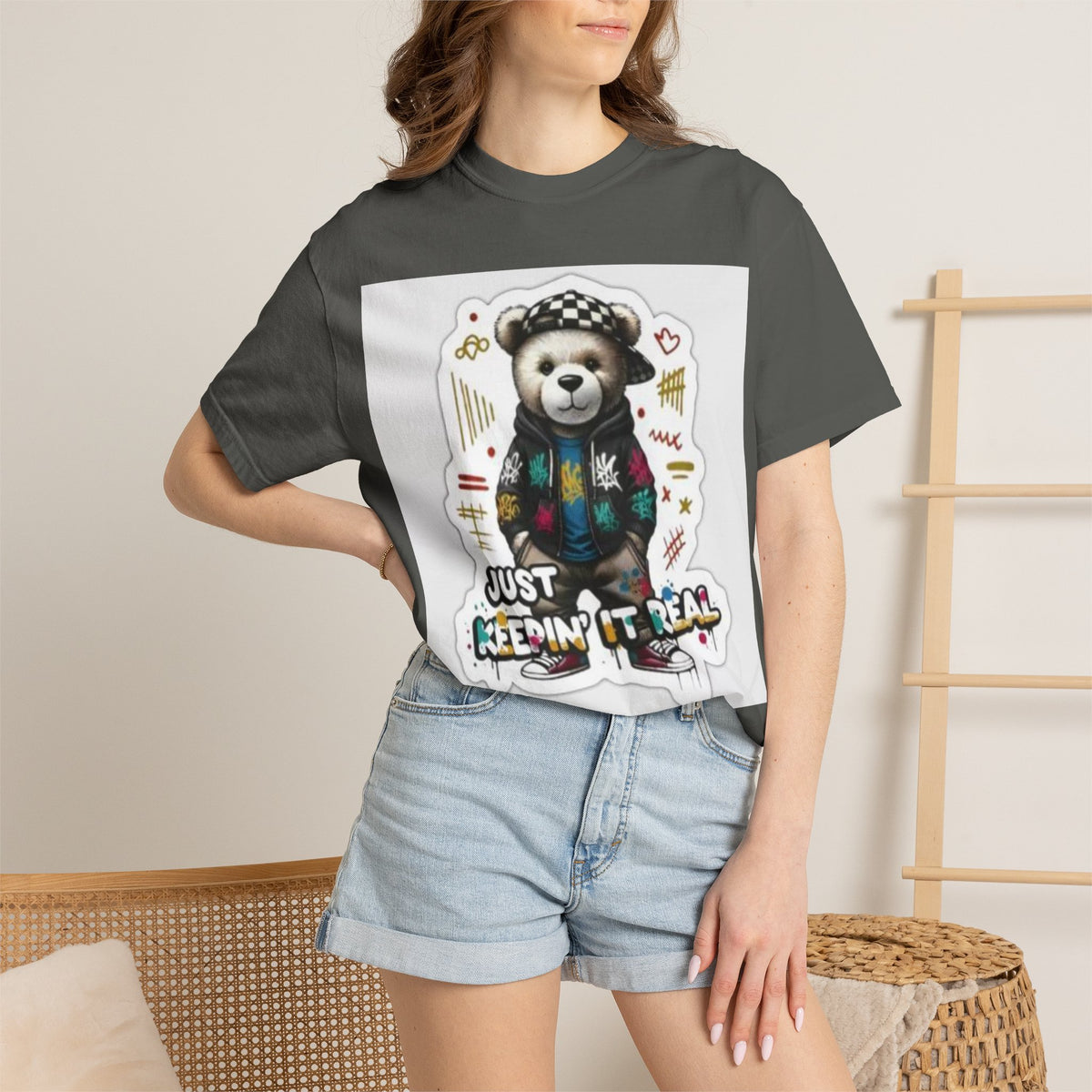 Bear Graphic T-Shirt — 'Just Keepin' It Real' Streetwear Tee