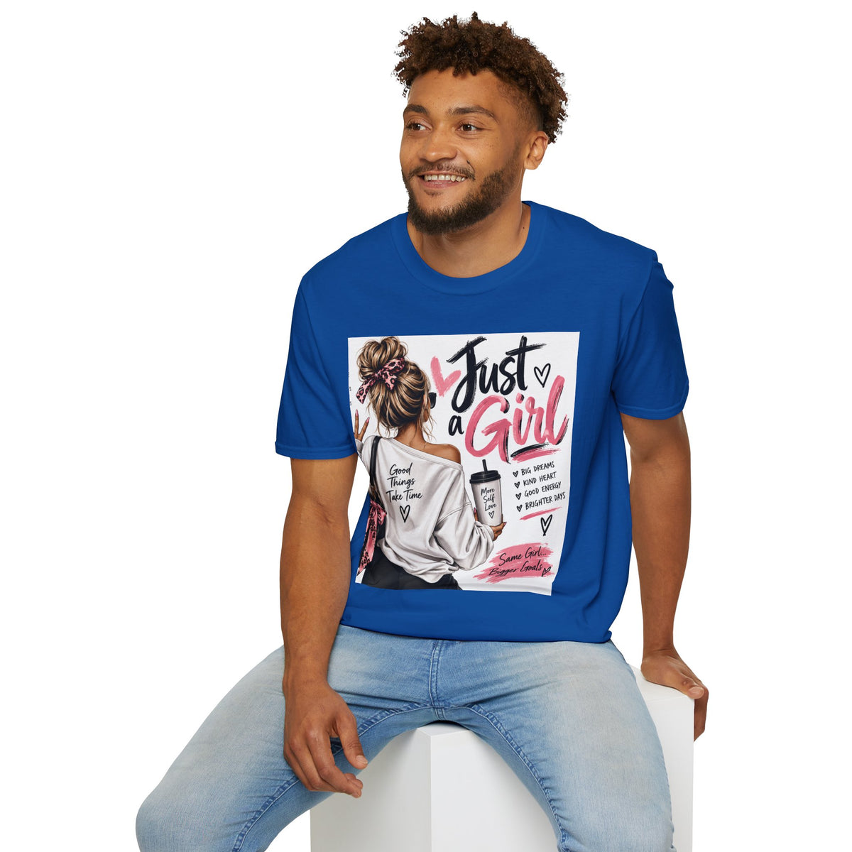 Just a Girl Graphic Tee — Casual Feminine Statement T-Shirt