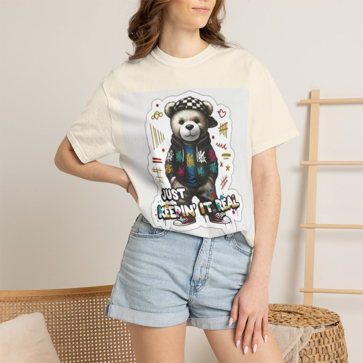 Bear Graphic T-Shirt — 'Just Keepin' It Real' Streetwear Tee