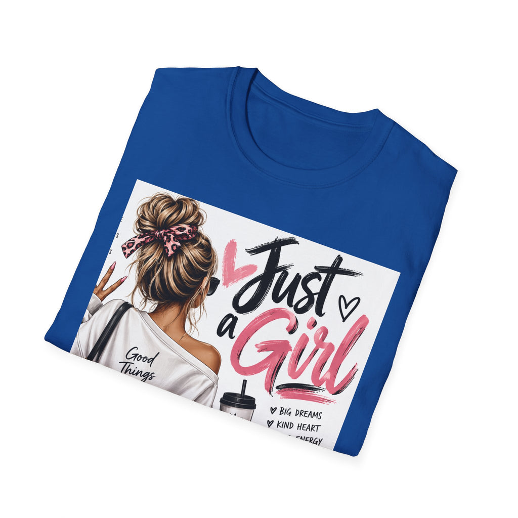 Just a Girl Graphic Tee — Casual Feminine Statement T-Shirt