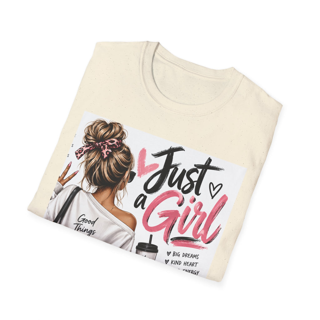 Just a Girl Graphic Tee — Casual Feminine Statement T-Shirt