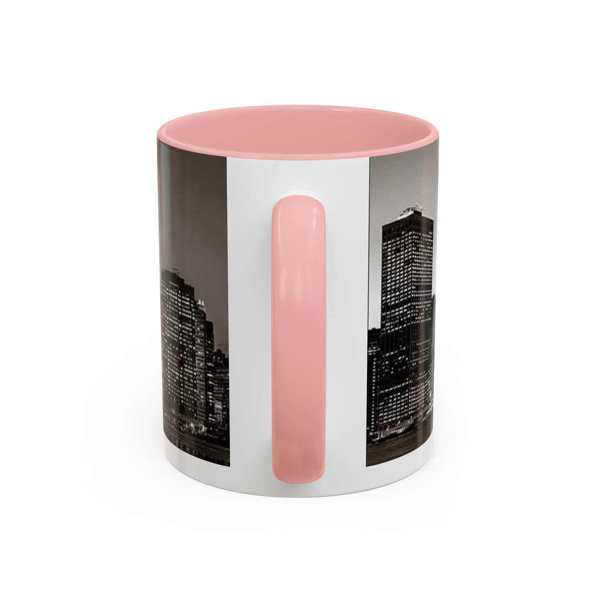 New York City Skyline Accent Coffee Mug — Black & White Cityscape, 11/15oz