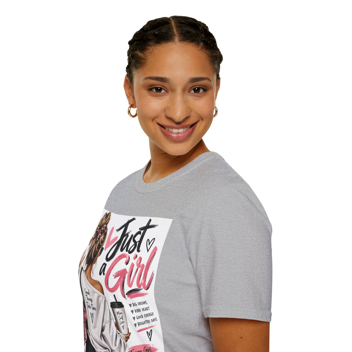 Just a Girl Graphic Tee — Casual Feminine Statement T-Shirt