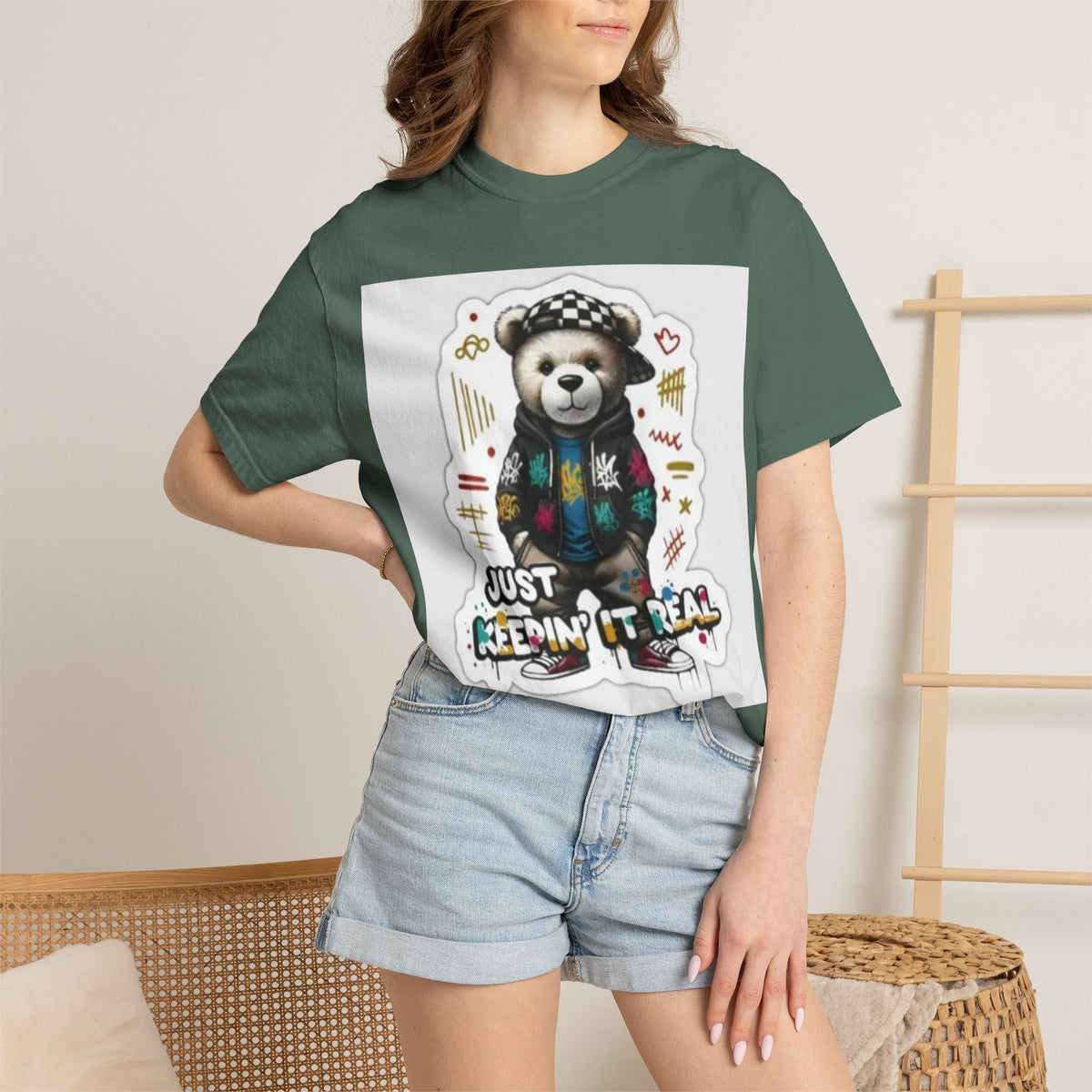 Bear Graphic T-Shirt — 'Just Keepin' It Real' Streetwear Tee