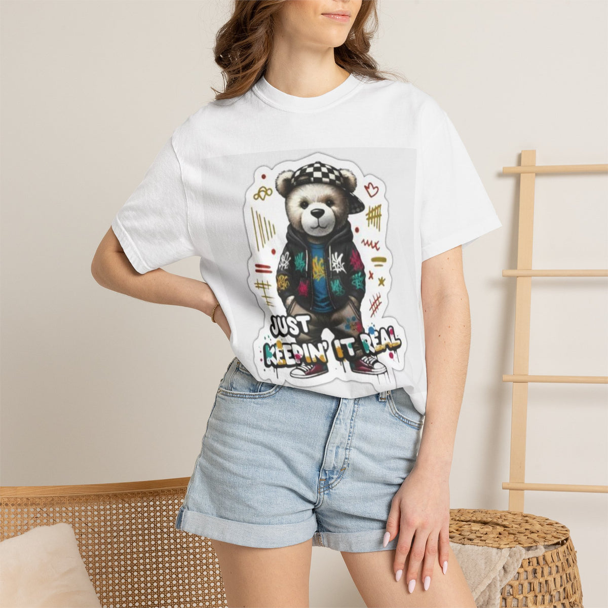 Bear Graphic T-Shirt — 'Just Keepin' It Real' Streetwear Tee