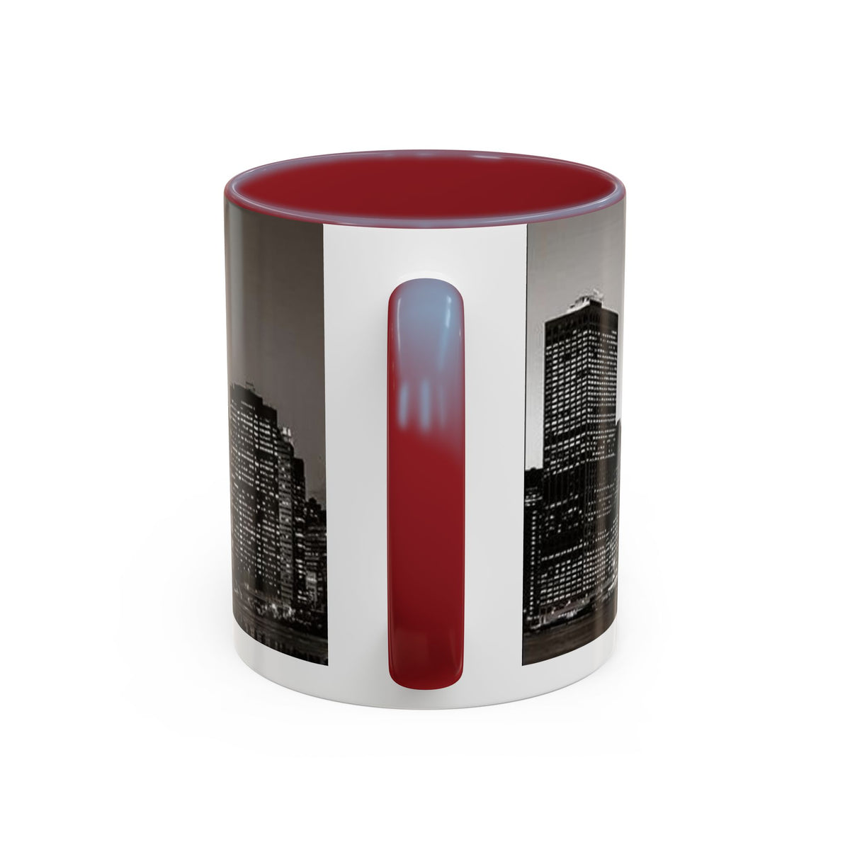 New York City Skyline Accent Coffee Mug — Black & White Cityscape, 11/15oz