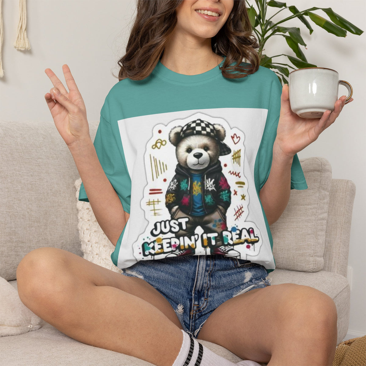 Bear Graphic T-Shirt — 'Just Keepin' It Real' Streetwear Tee