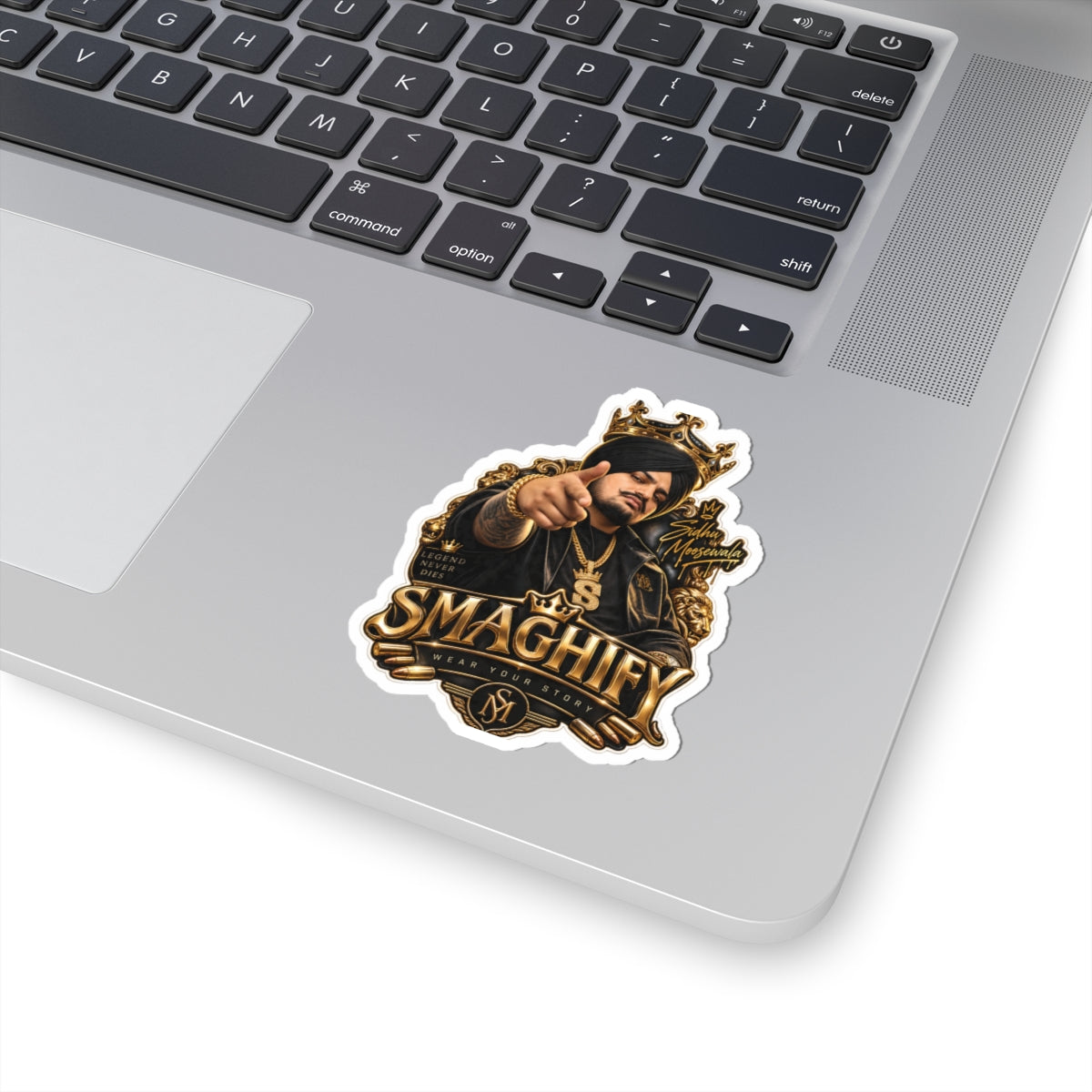 Smaghify Gold Crown Sticker — Hip Hop Punjabi Artist Kiss-Cut Sticker