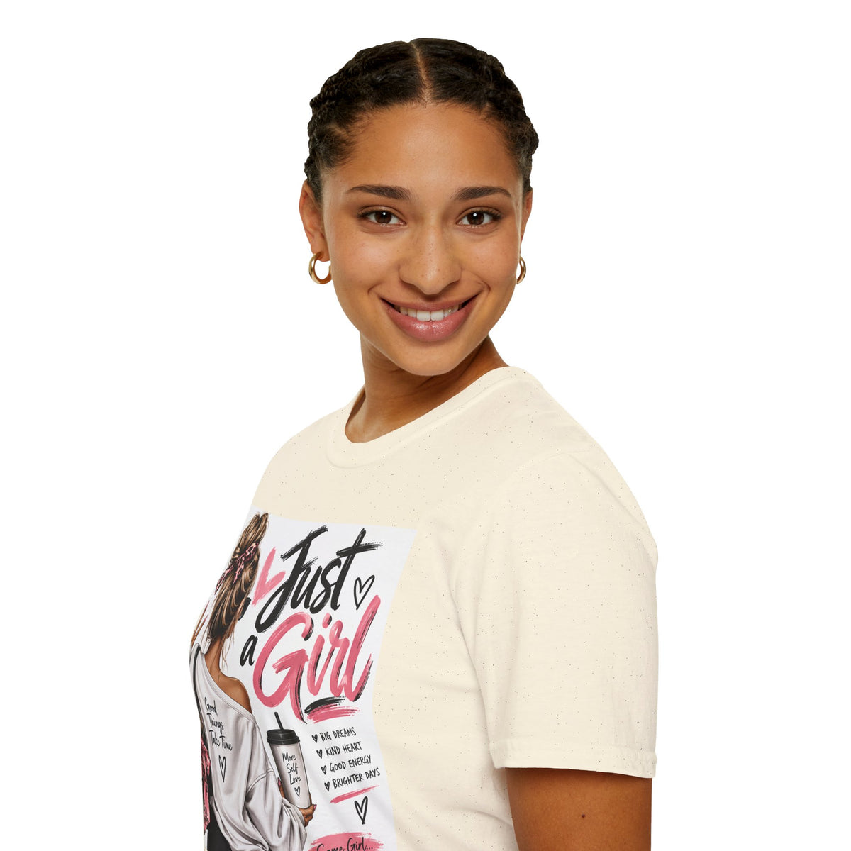 Just a Girl Graphic Tee — Casual Feminine Statement T-Shirt