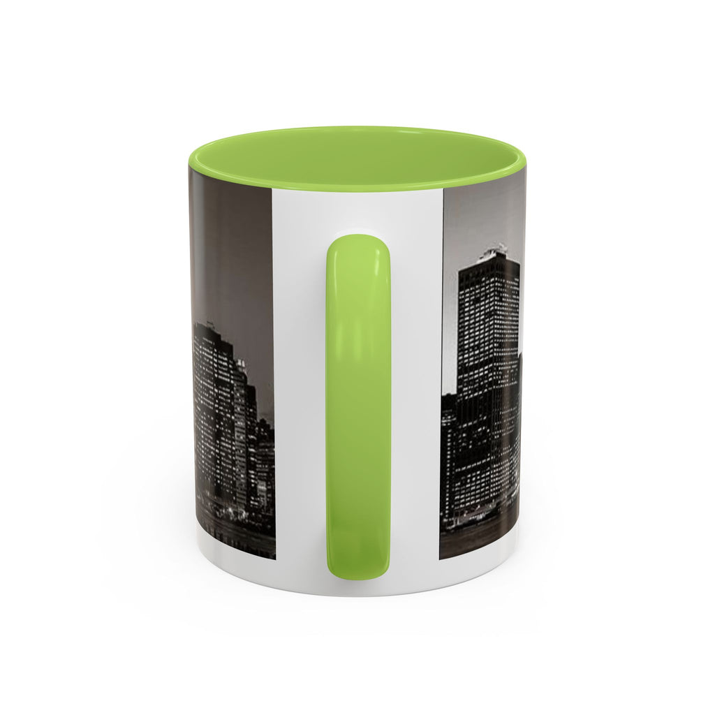 New York City Skyline Accent Coffee Mug — Black & White Cityscape, 11/15oz