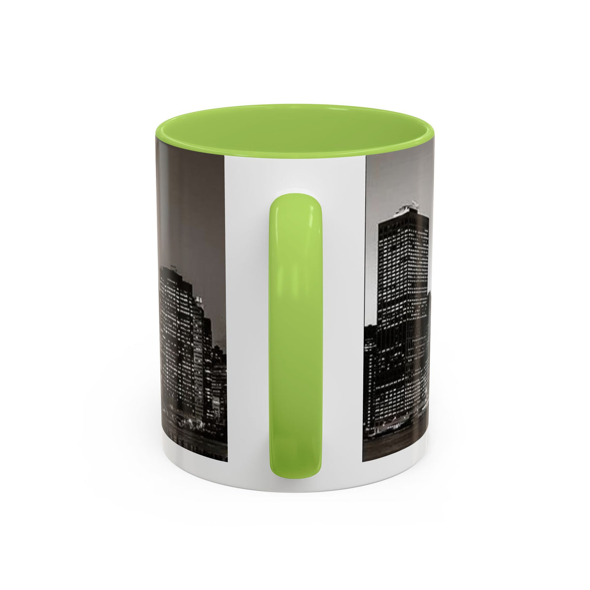 New York City Skyline Accent Coffee Mug — Black & White Cityscape, 11/15oz
