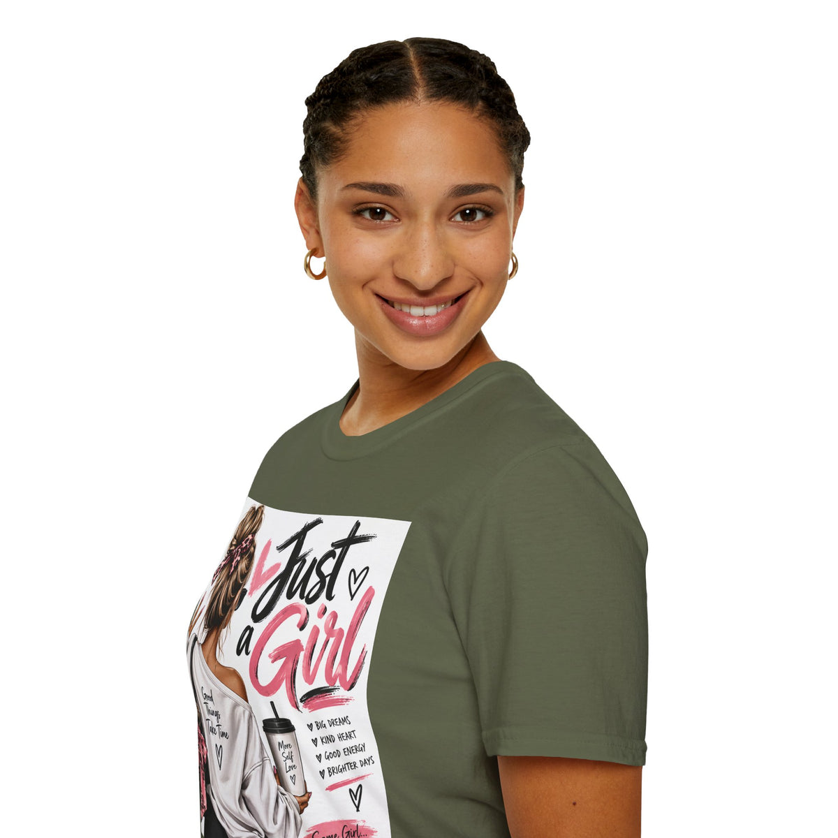 Just a Girl Graphic Tee — Casual Feminine Statement T-Shirt