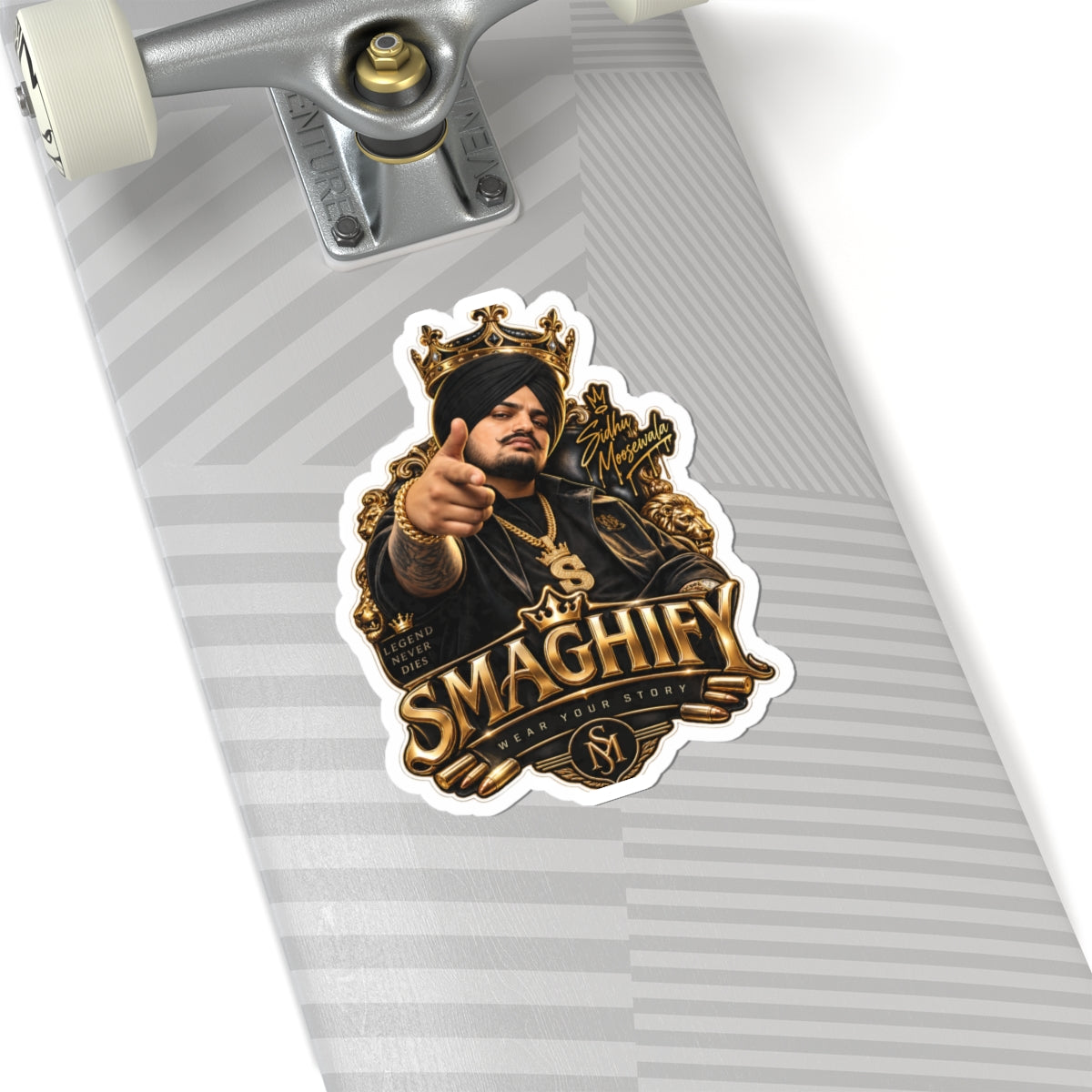 Smaghify Gold Crown Sticker — Hip Hop Punjabi Artist Kiss-Cut Sticker