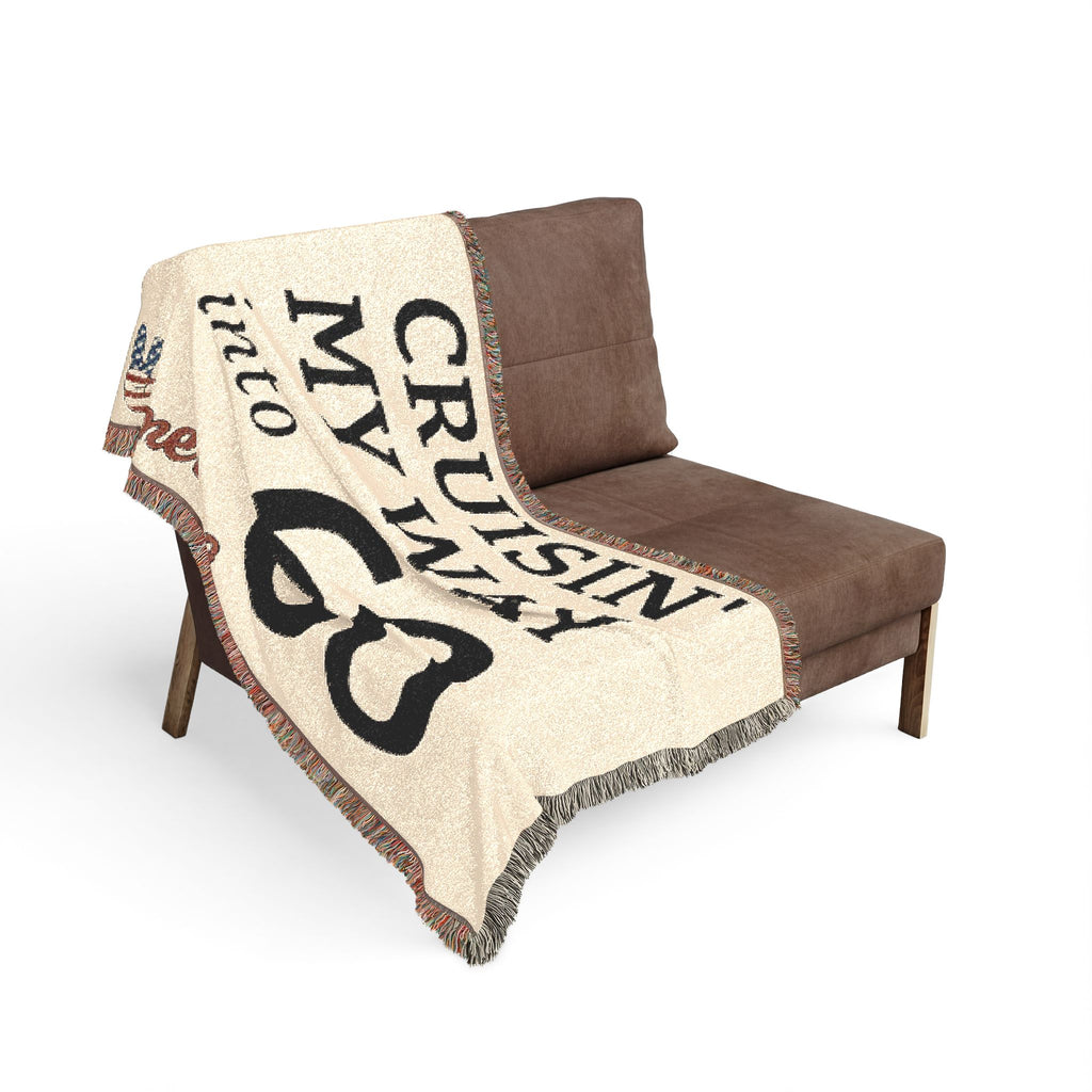 Woven Blanket — "Cruisin' My Way into 60" Birthday Throw Blanket