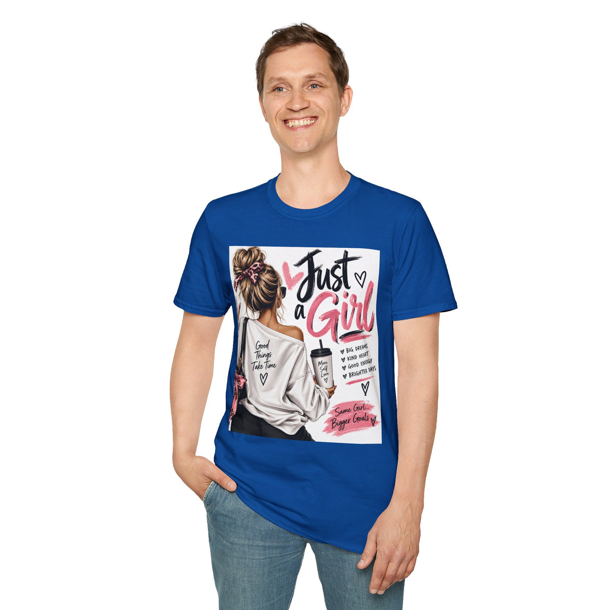 Just a Girl Graphic Tee — Casual Feminine Statement T-Shirt