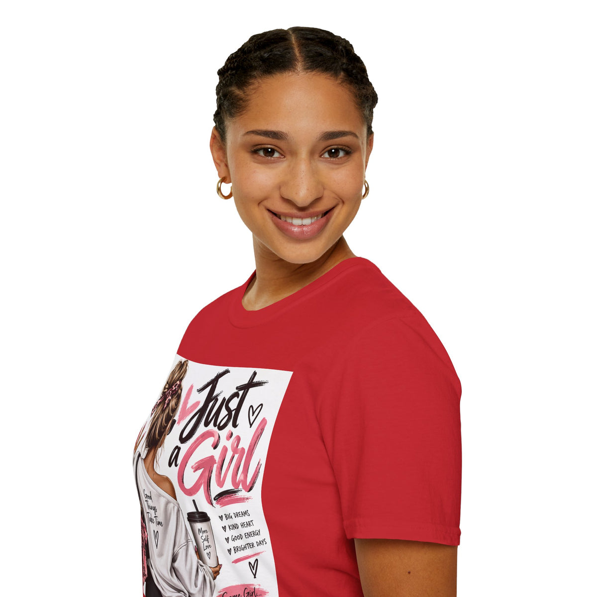 Just a Girl Graphic Tee — Casual Feminine Statement T-Shirt